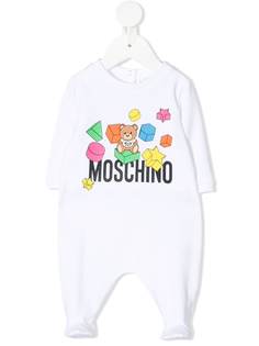 Moschino Kids комбинезон для новорожденного с логотипом