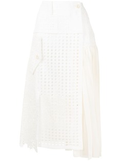 Sacai юбка миди асимметричного кроя