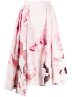 Alexander McQueen юбка асимметричного кроя с цветочным принтом