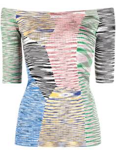 Missoni топ в стиле колор-блок с приспущенными плечами