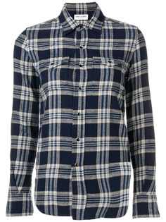 Saint Laurent клетчатая рубашка с нагрудным карманом