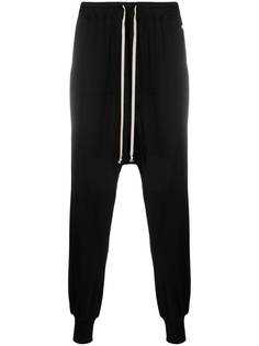 Rick Owens DRKSHDW спортивные брюки с низким шаговым швом и кулиской