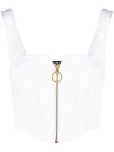 Versace Jeans Couture укороченный джинсовый топ на молнии