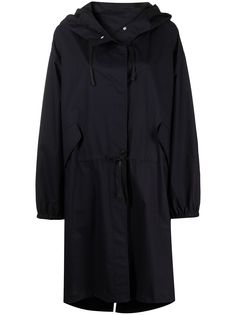 Jil Sander плащ с капюшоном и логотипом