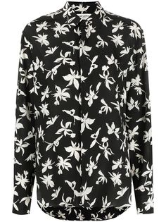 Saint Laurent рубашка с цветочным принтом