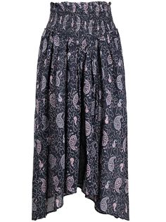 Isabel Marant Étoile юбка миди Abilia асимметричного кроя с принтом пейсли