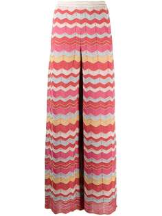M Missoni трикотажные брюки палаццо с узором зигзаг