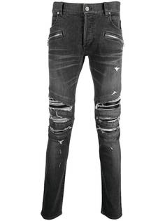 Balmain узкие джинсы с прорезями