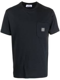Stone Island футболка с карманом и нашивкой-логотипом