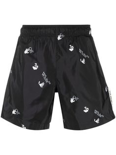Off-White all-over logo-print swim shorts
