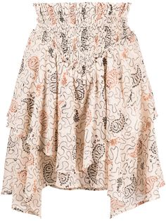 Isabel Marant Étoile ярусная юбка мини с принтом пейсли