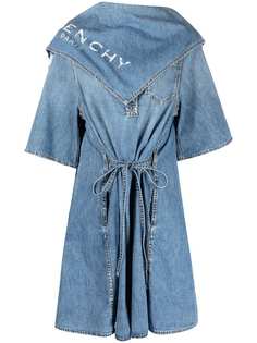 Givenchy платье-рубашка с эффектом потертости и шарфом