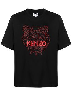 Kenzo футболка с вышивкой Tiger