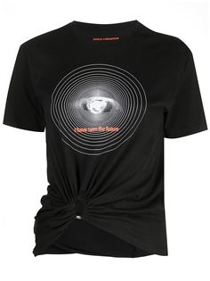 Paco Rabanne драпированная футболка с графичным принтом