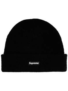 Supreme шапка бини с нашивкой-логотипом