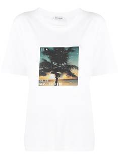 Saint Laurent футболка с принтом