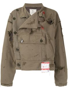 Maison Mihara Yasuhiro куртка в стиле милитари с эффектом потертости