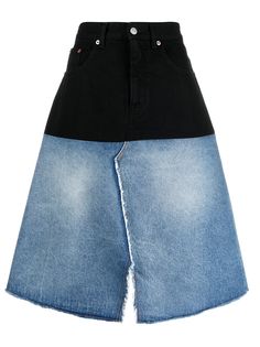 MM6 Maison Margiela двухцветная джинсовая юбка