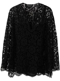 Valentino блузка с длинными рукавами и кружевом