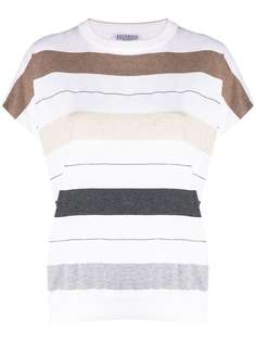 Brunello Cucinelli полосатый топ с бусинами