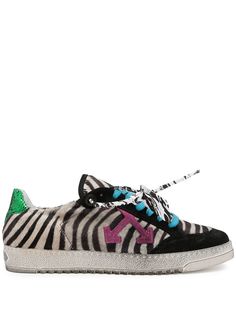 Off-White кеды с зебровым принтом