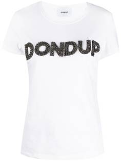 Dondup футболка с логотипом и вышивкой бисером