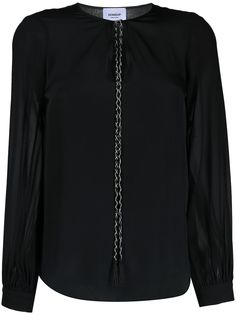 Dondup блузка с вырезом и кисточками