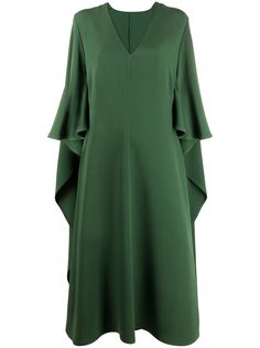 Valentino платье с драпировкой и V-образным вырезом