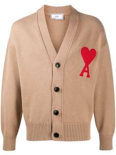 AMI Paris кардиган оверсайз с монограммой Ami de Coeur