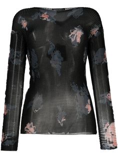 Emporio Armani полупрозрачный топ с цветочным принтом