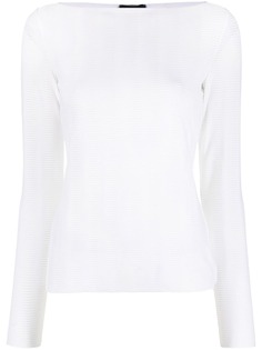 Emporio Armani фактурный топ с длинными рукавами