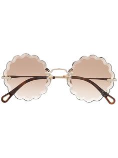 Chloé Eyewear солнцезащитные очки в круглой оправе с фестонами