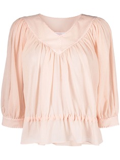 See by Chloé присборенная блузка с баской