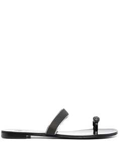 Giuseppe Zanotti шлепанцы Ring Plexy с кристаллами