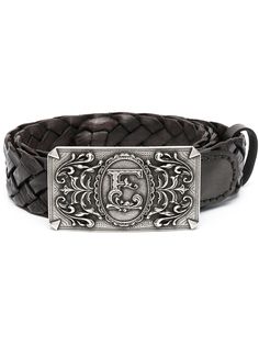 Etro плетеный ремень с логотипом