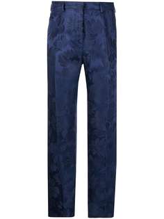 Etro узкие жаккардовые брюки с цветочным узором