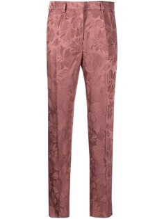 Etro узкие жаккардовые брюки с цветочным узором
