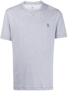 Brunello Cucinelli футболка с вышитым логотипом