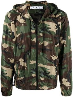 Off-White куртка с камуфляжным принтом и логотипом OW