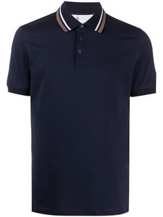 Brunello Cucinelli рубашка поло с отделкой в полоску