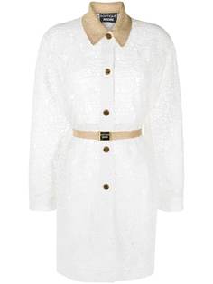 Boutique Moschino платье-рубашка с кружевом