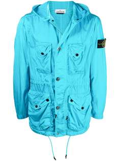 Stone Island легкая куртка с капюшоном и нашивкой-логотипом