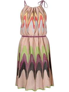 M Missoni платье с узором шеврон и эффектом металлик