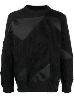 Sacai трикотажный джемпер со вставками