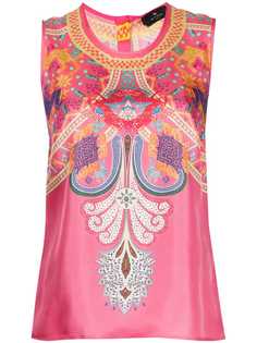 Etro блузка с геометричной вышивкой