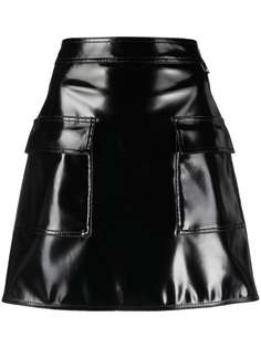 Love Moschino глянцевая юбка мини с завышенной талией