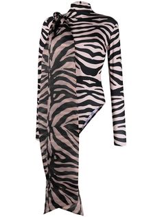 Atu Body Couture боди с зебровым принтом