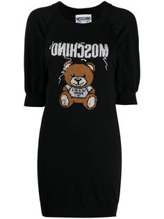 Moschino платье-толстовка с вышивкой Teddy Bear