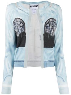 Moschino кардиган с длинными рукавами и принтом