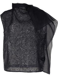 Brunello Cucinelli блузка из органзы с драпировкой